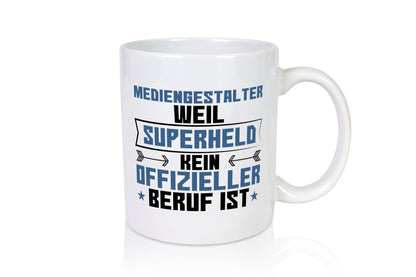 Superheld Mediengestalter | Medien Geschenkidee Humor Tasse