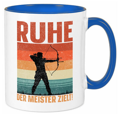 Ruhe der meister Zielt | Bogensport Bogenschütze Humor Geschenkidee Tasse
