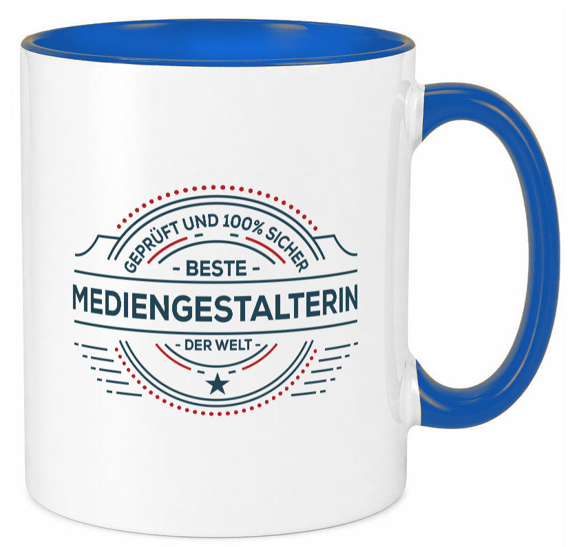 Geprüft und sicher: Mediengestalterin | Medien lustiger Spruch Geschenk Humor