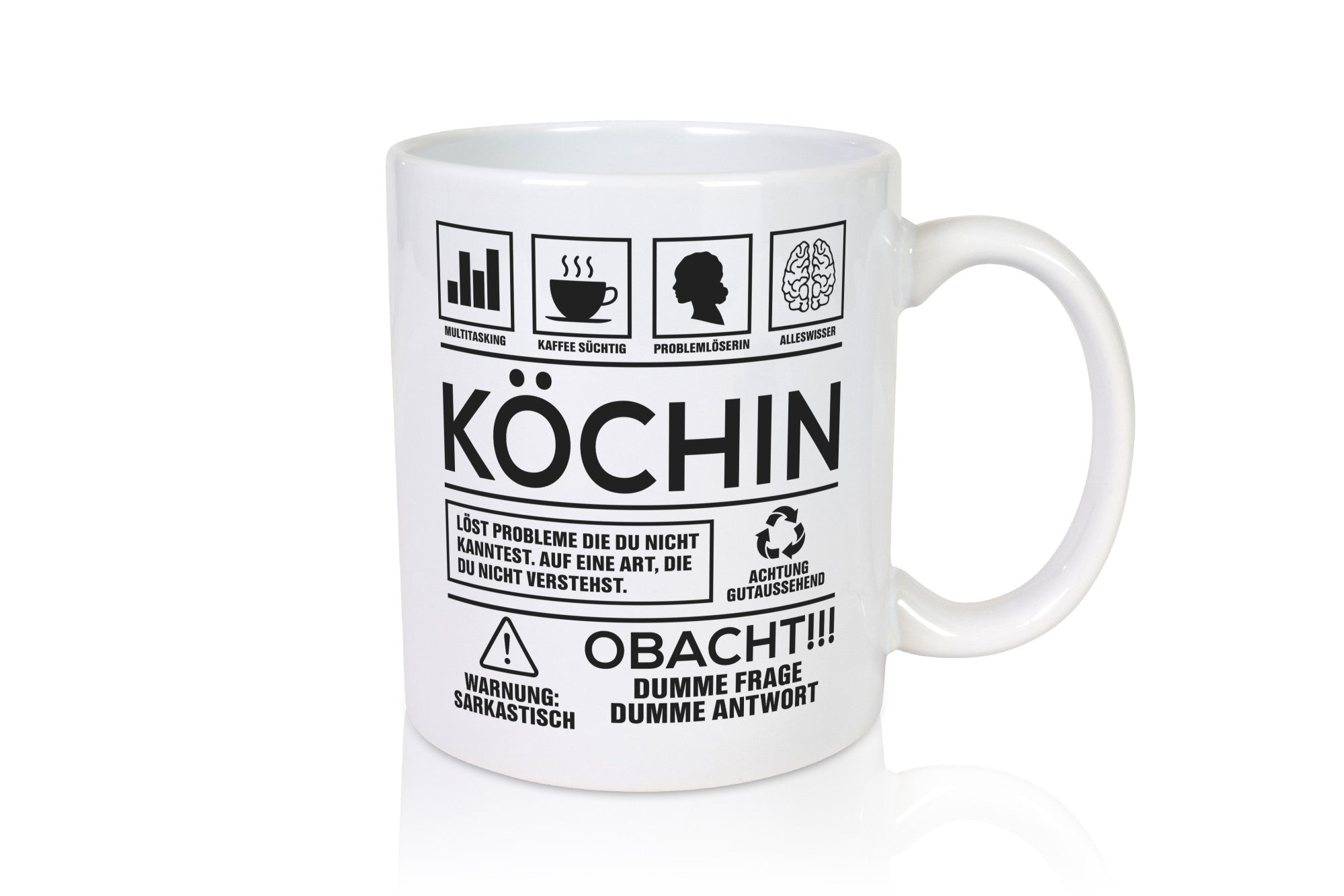 Achtung Probleme Köchin | Chefköchin Chefkoch Geschenkidee Arbeit Kollegen Büro