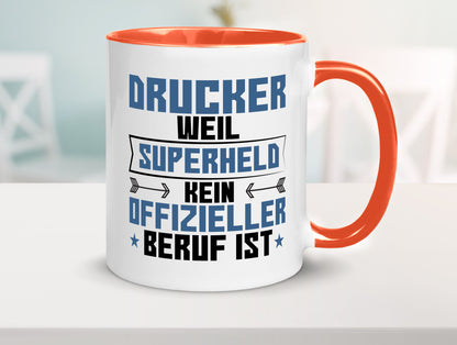 Superheld Drucker | Druckerei Print Medien Humor Geschenkidee Tasse