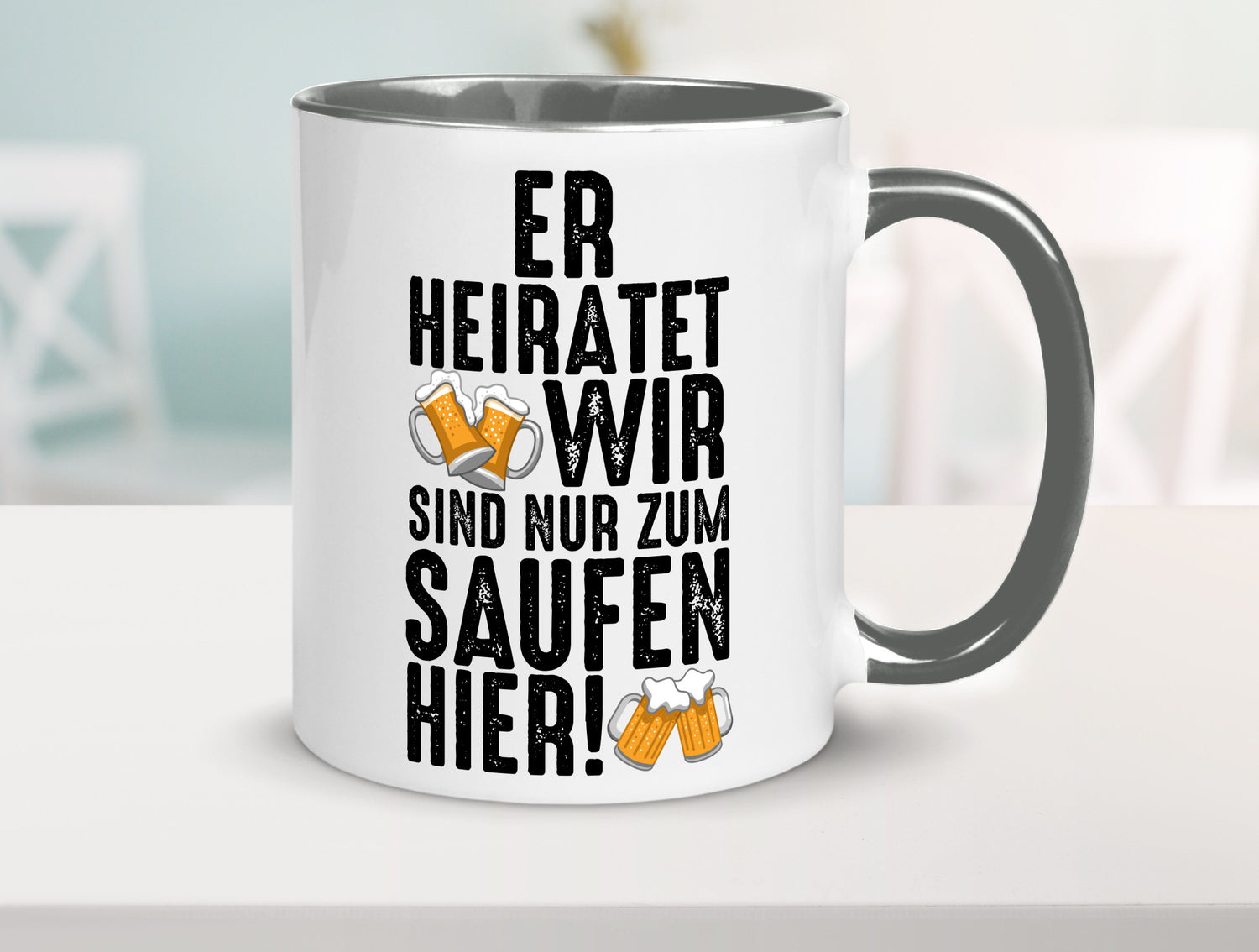 JGA | Er heiratet Junggesellenabschied Polterabend v2 lustiger Spruch Geschenk