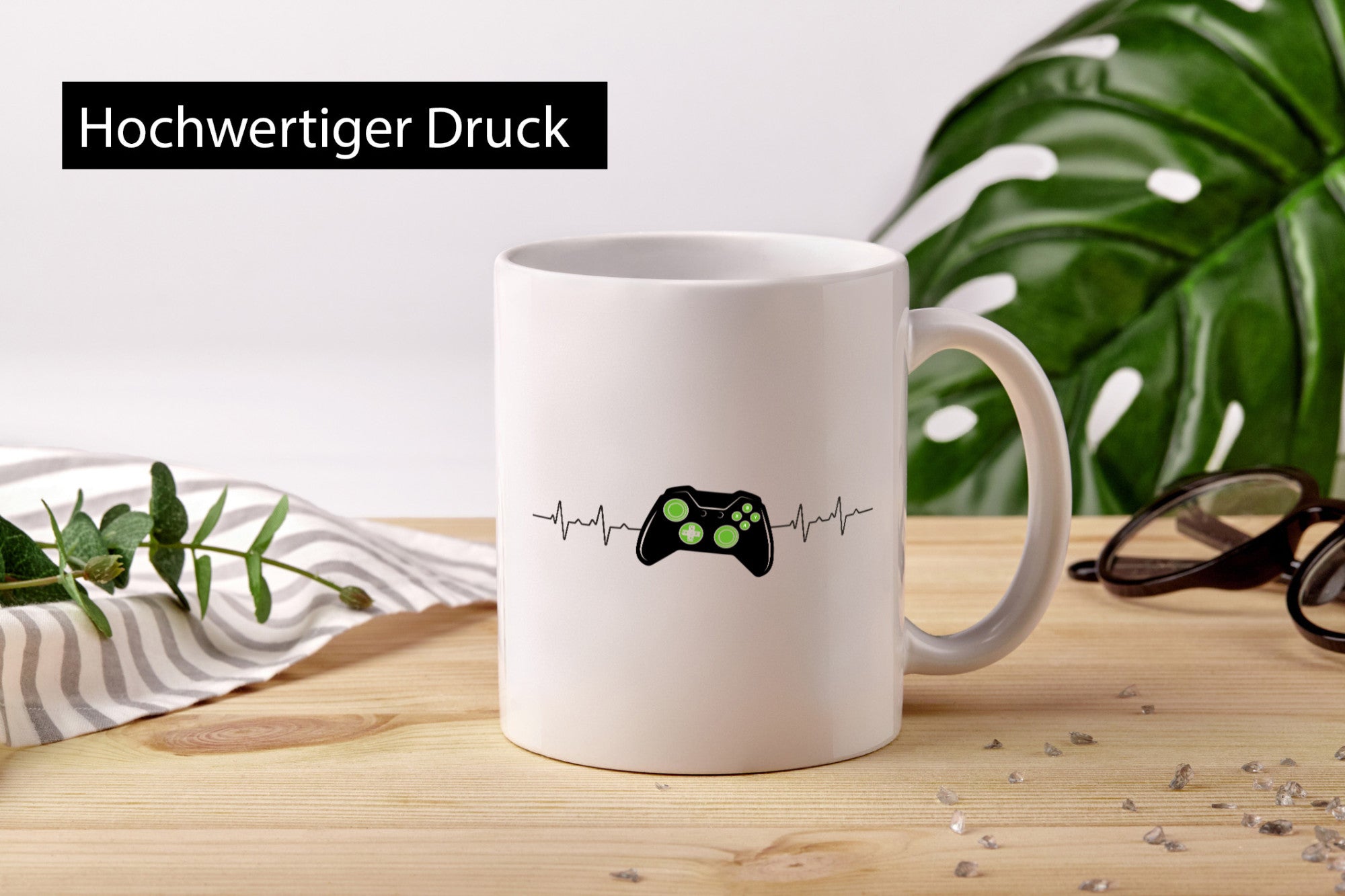 Controller Herzschlag | Heartbeat Gamer lustig Humor Geschenkidee Geschenk Tasse