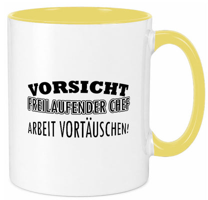 Freilaufender Chef lustig Arbeit Kollegen Büro Geschenk Tasse