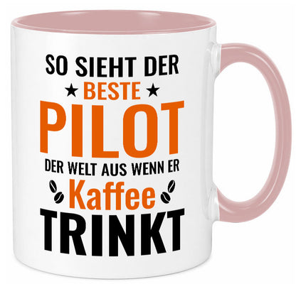 Kaffee trinkt: Pilot | Flugzeug Piloten lustiger Spruch Geschenk Humor