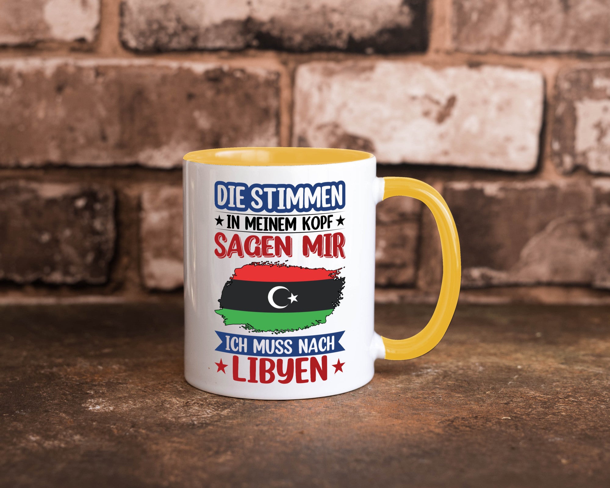 Libyen | Urlaub Stimmen in meinem Kopf Traumland Geschenkidee Humor Tasse