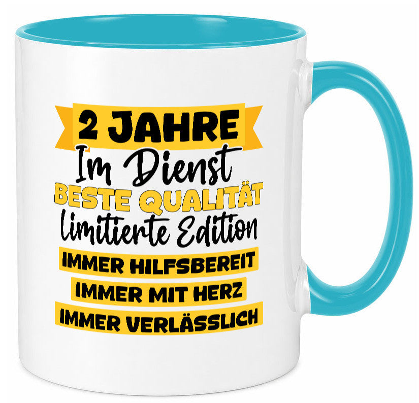 2 Jahre im Dienst | Jubiläum Arbeit v8 lustiger Spruch Geschenk Kollegen Büro
