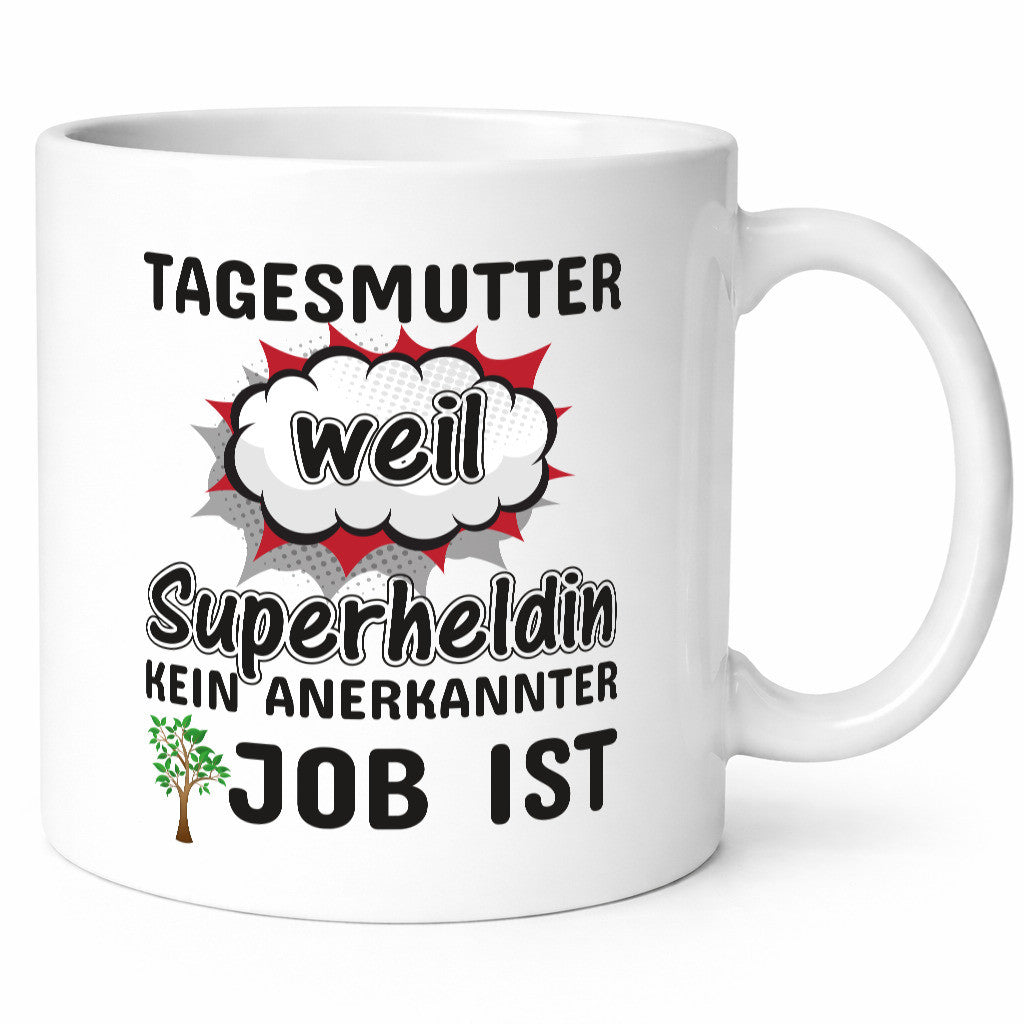 Tagesmutter Superheldin | Beruf Tasse Kinderzeichnung Geschenkidee Familie Humor