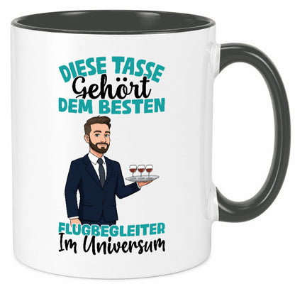 Im Universum: Flugbegleiter | Steward Flughafen Humor Geschenkidee Tasse