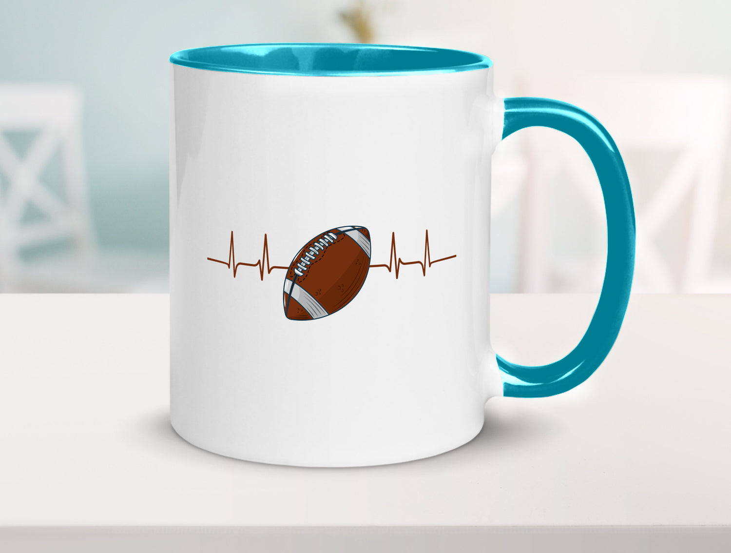 American Football Herzschlag | Footballer Superbowl Humor Geschenkidee Tasse