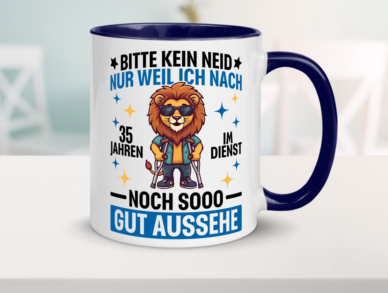 35 Jahre im Dienst | Arbeitsjubiläum Arbeit lustig Kollegen Büro Geschenk Tasse