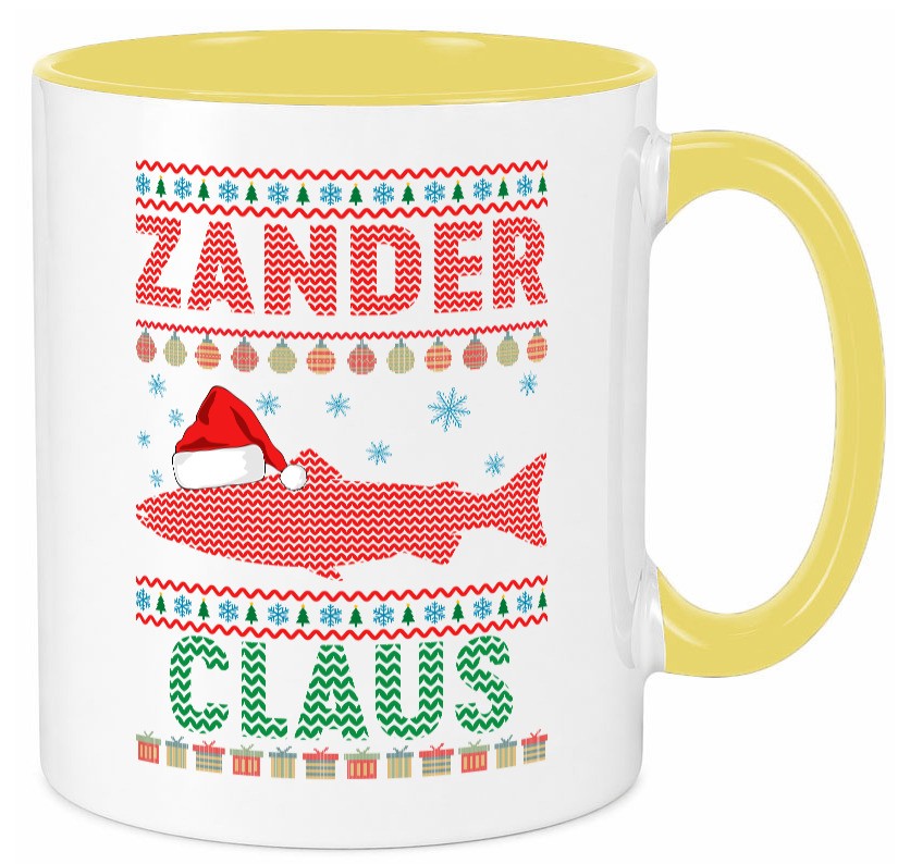 Zander Claus | Weihnachten Ugly Christmas Angler v2 Geschenkidee Humor Tasse