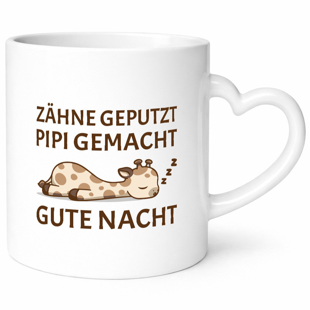 Zähne geputzt, Pipi gemacht, gute Nacht | Giraffe lustiger Spruch Geschenk