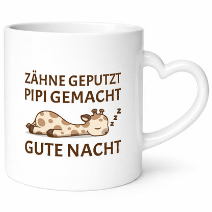 Zähne geputzt, Pipi gemacht, gute Nacht | Giraffe lustiger Spruch Geschenk