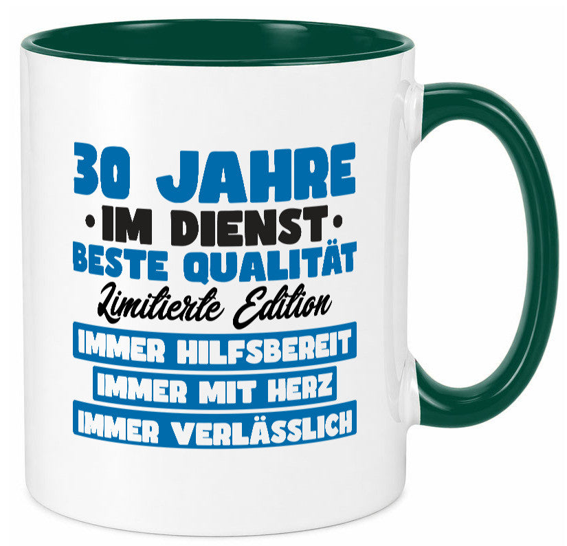 30 Jahre im Dienst | Jubiläum Arbeit v7 lustig Kollegen Büro Geschenk Tasse