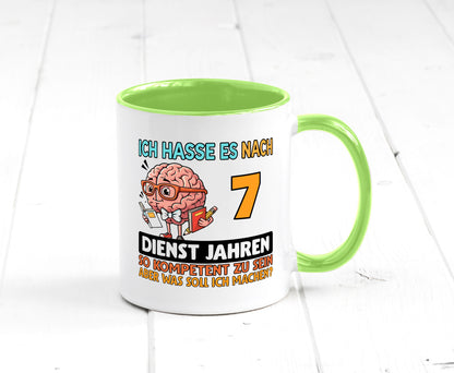 7 Dienstjahre | Arbeit Kompetent lustig Kollegen Büro Geschenk Tasse