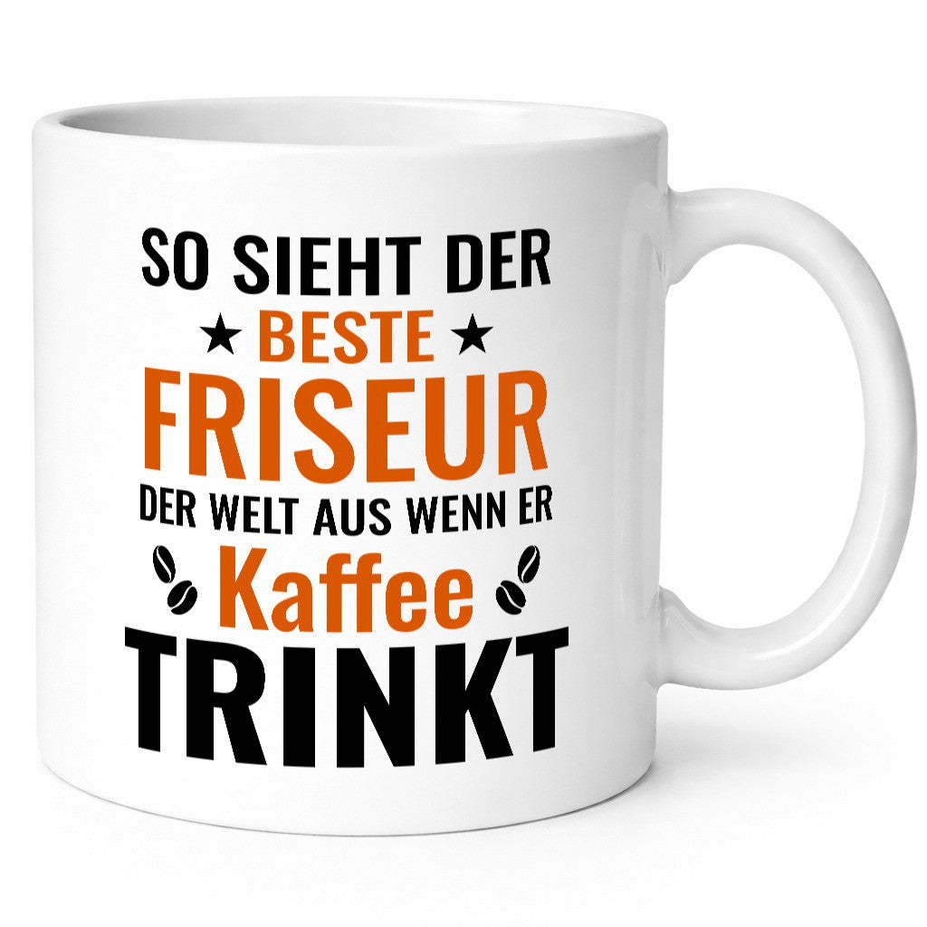 Kaffee trinkt: Friseur | Frisör lustig Humor Geschenkidee Geschenk Tasse