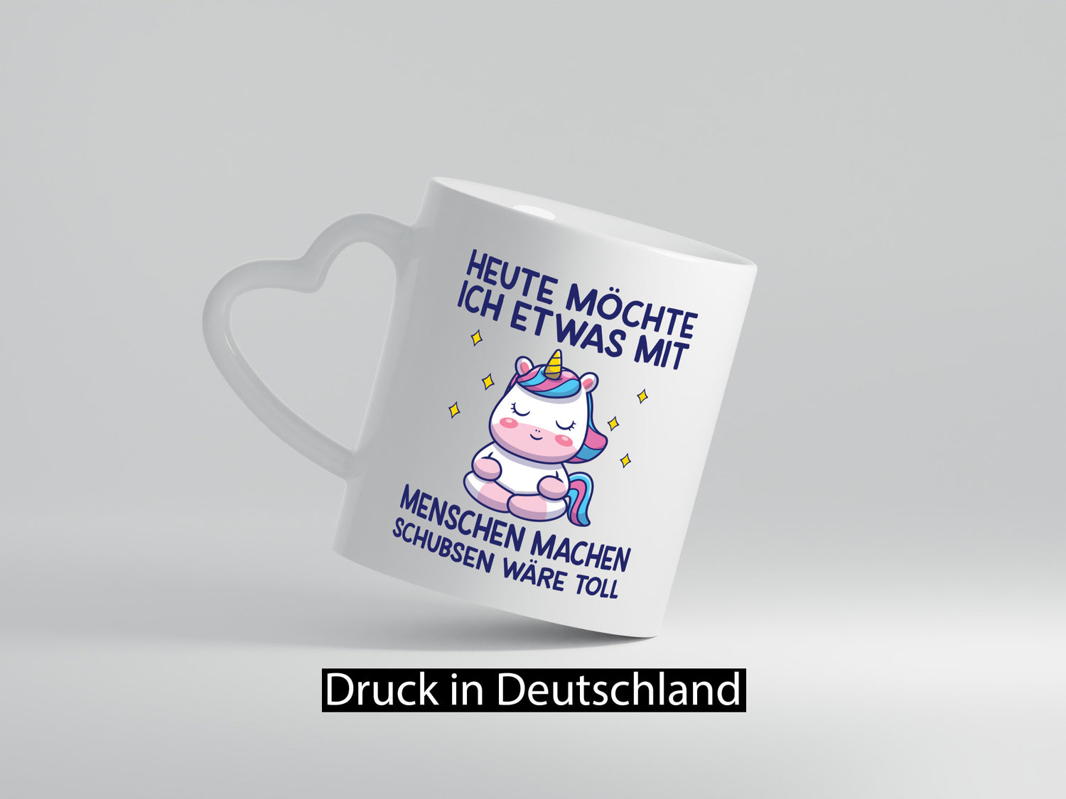Heute möchte ich Menschen schubsen | Einhorn lustiger Spruch Geschenk Humor
