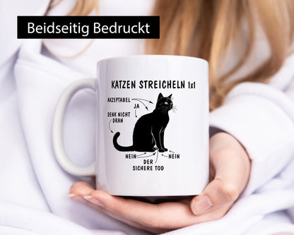 Katzen Streicheln | 1x1 Katze Humor Tierliebhaber Geschenkidee Tasse