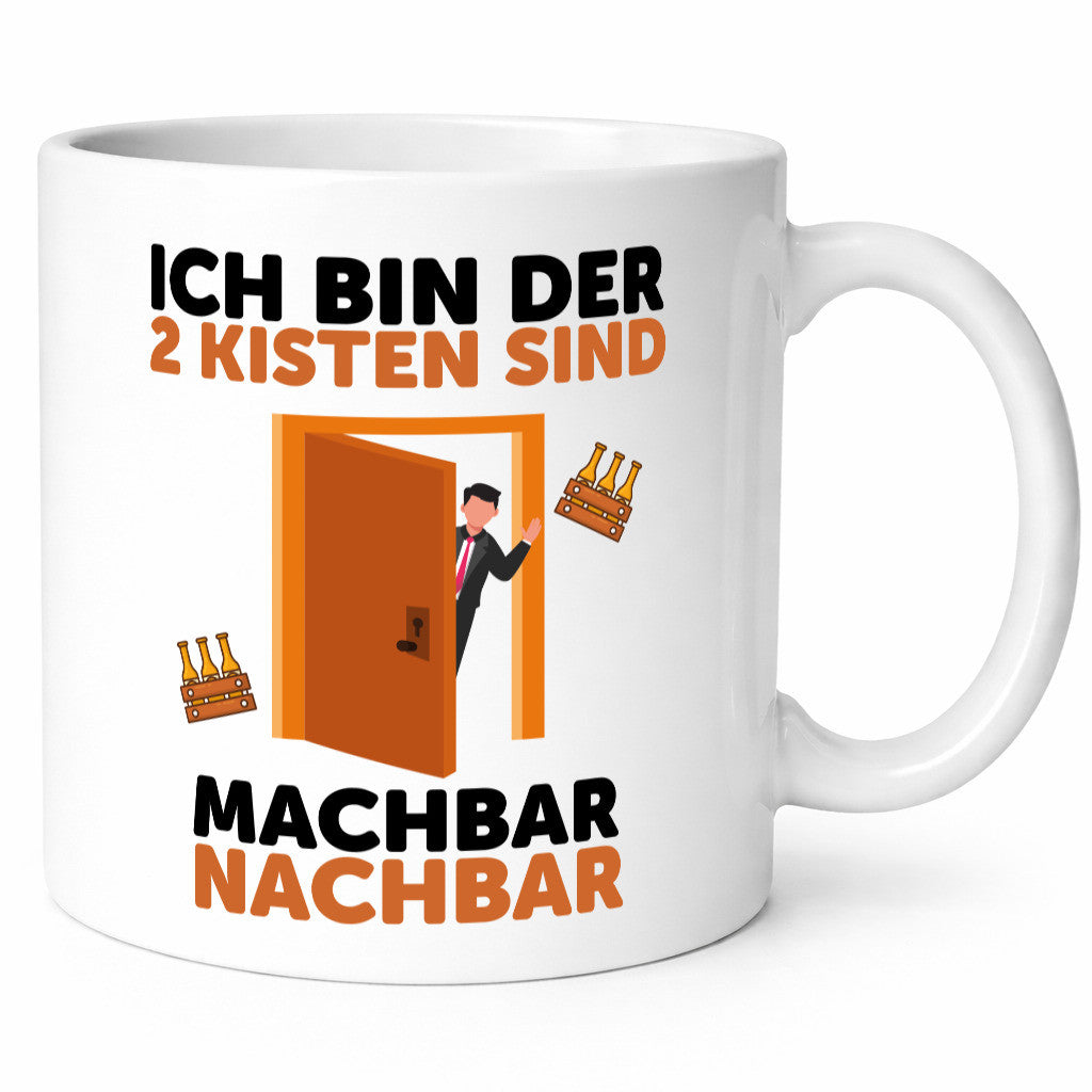 2 Kisten Bier | witziger Spruch Nachbar Einweihung Humor Geschenkidee Tasse