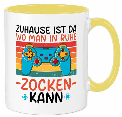 Zuhause ist da wo man in ruhe Zocken kann | Gamer Geschenk Humor Geschenkidee Tasse