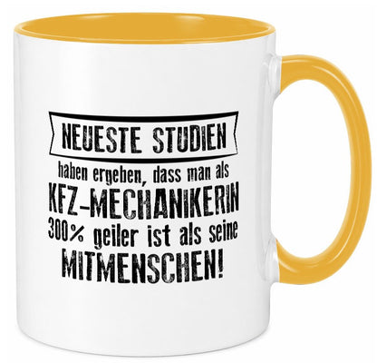 Neuste Studien: KFZ-Mechanikerin | Mechaniker KFZ lustiger Spruch Geschenk Tasse