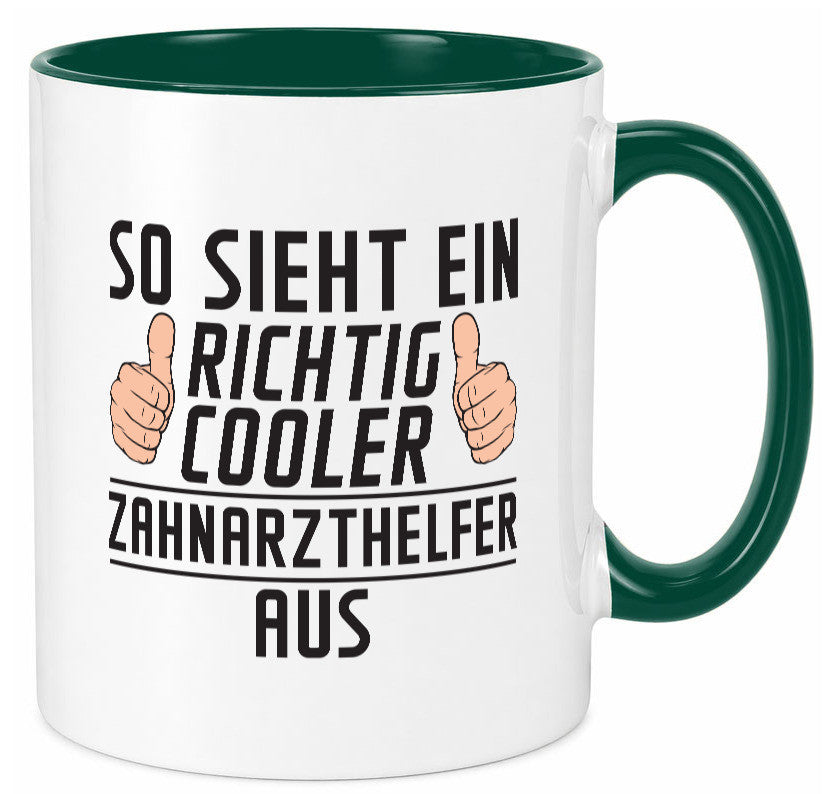 Richtig Cooler Zahnarzthelfer | Zahnmedizin Geschenkidee Humor Tasse