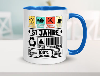 51. Geburtstag | 51 Jahre Humor Limited Edition Geschenkidee Tasse