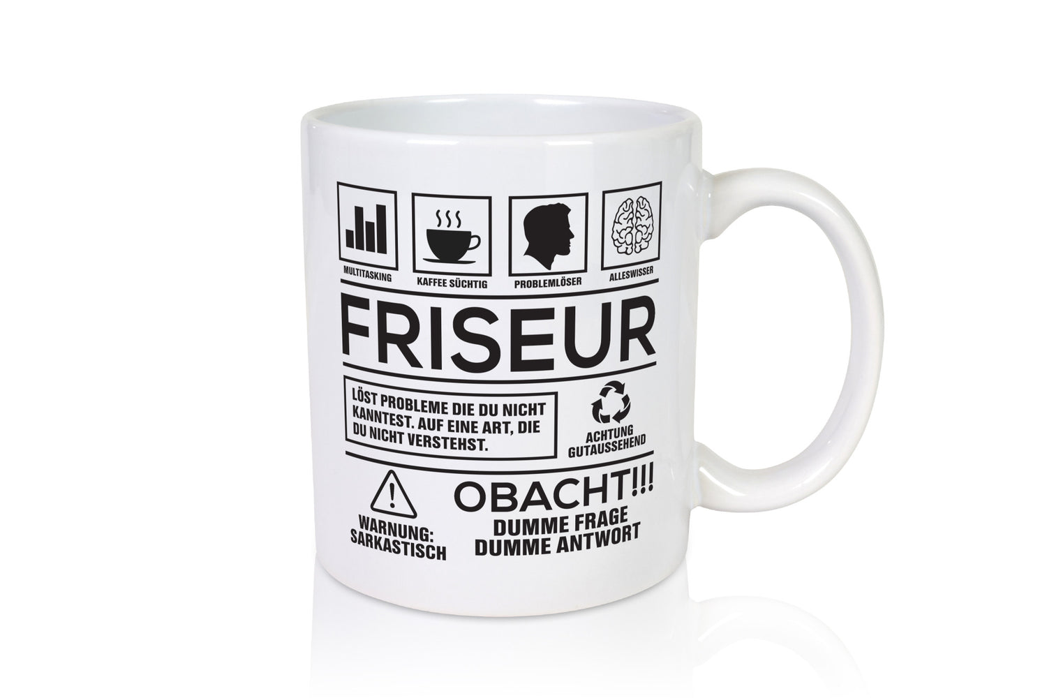 Achtung Probleme Friseur | Friseur lustig Humor Geschenkidee Geschenk Tasse