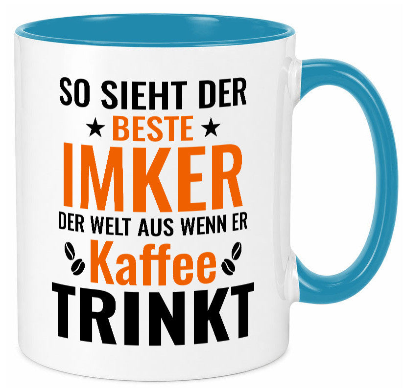 Kaffee trinkt: Imker | Imkerei lustiger Spruch Geschenk Humor Geschenkidee Tasse