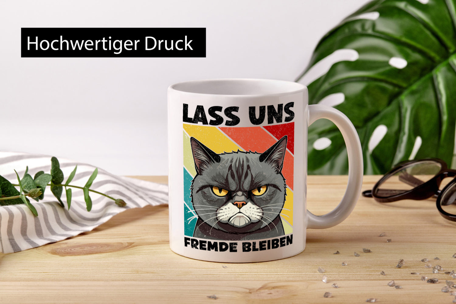 Lass uns Fremde bleiben | Böse Katze Geschenk Tierliebhaber Humor lustiger