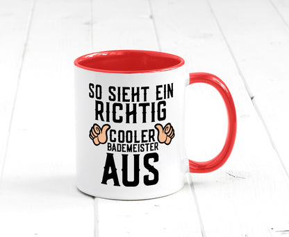 Richtig cooler Bademeister | Daumen hoch Schwimmbad lustig Humor Geschenkidee