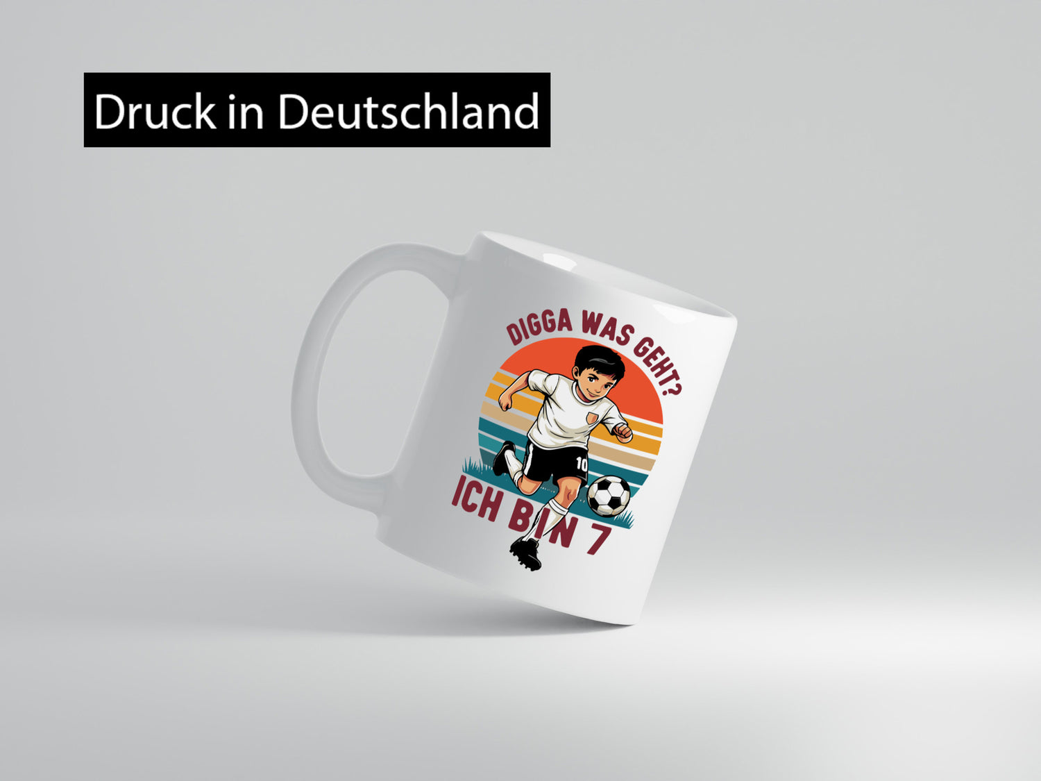 7 Geburtstag | Jahre Digga was geht ab Fußball Humor Geschenkidee Tasse