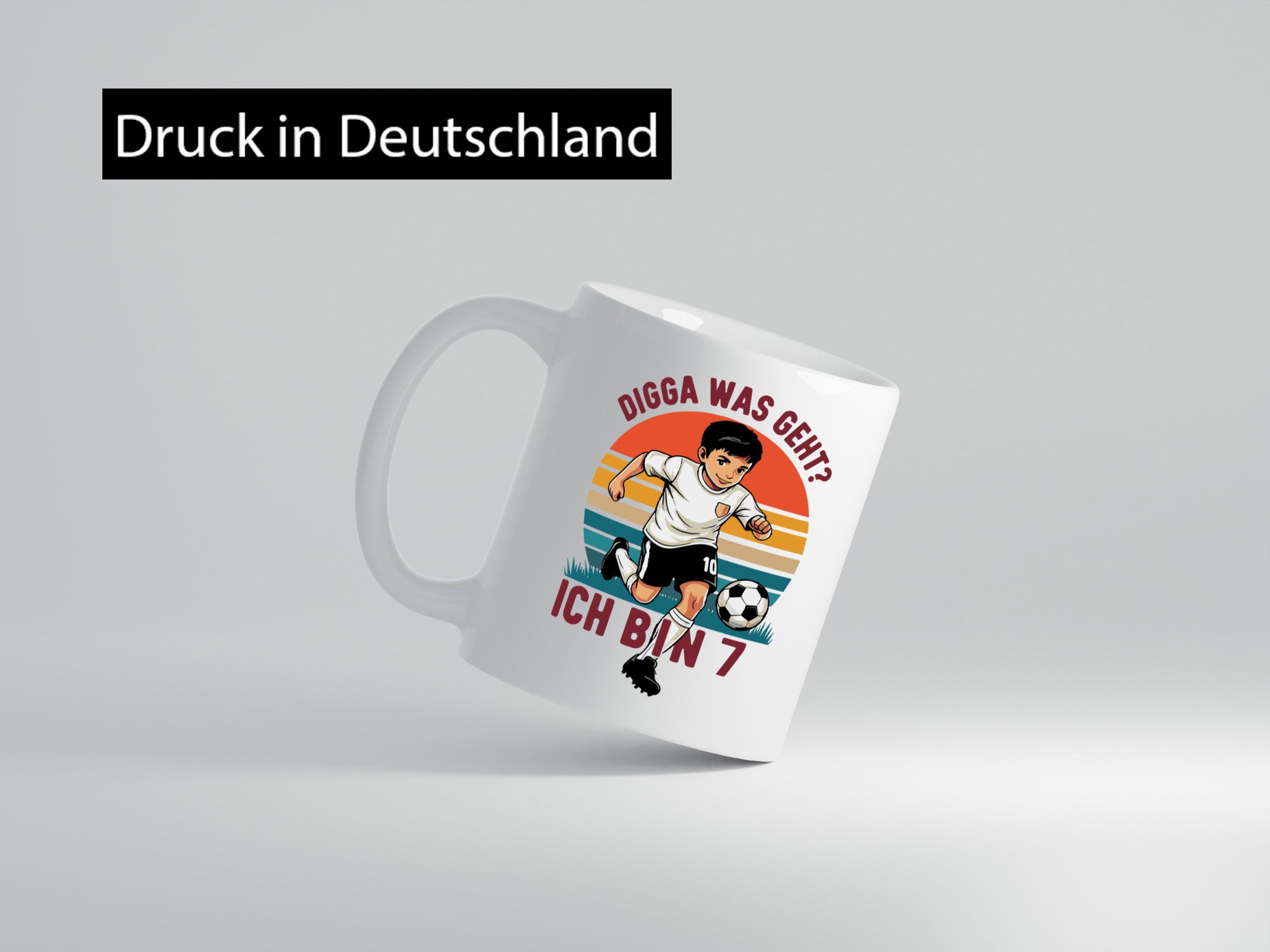 7 Geburtstag | Jahre Digga was geht ab Fußball Humor Geschenkidee Tasse