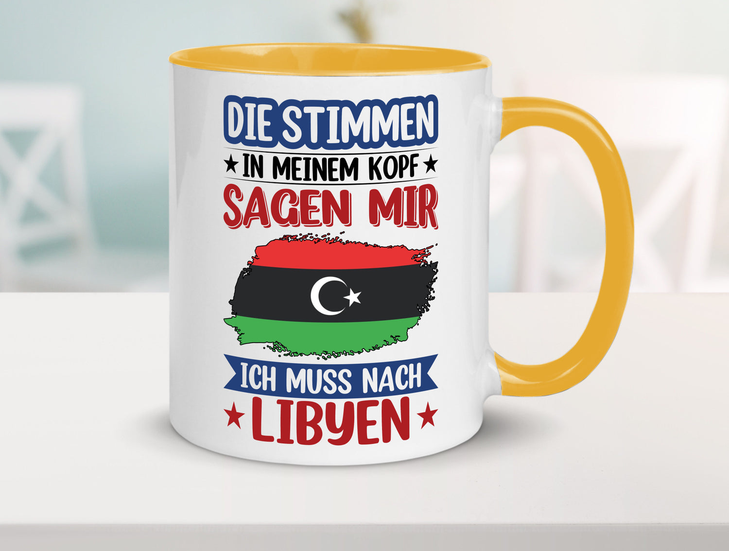 Libyen | Urlaub Stimmen in meinem Kopf Traumland Geschenkidee Humor Tasse