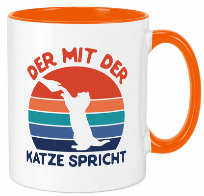 Der mit Katze Spricht | Katzenliebhaber Humor Tierliebhaber Geschenkidee Tasse
