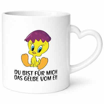Das Gelbe vom Ei | süßes Küken Eierschale am Kopf Comic lustiger Spruch