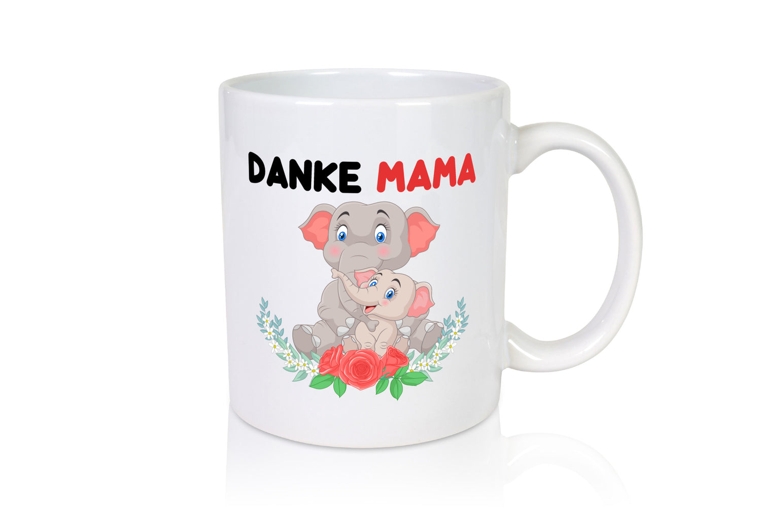 Danke Mama | Elefanten Mutter und Kind lustiger Spruch Geschenk Familie