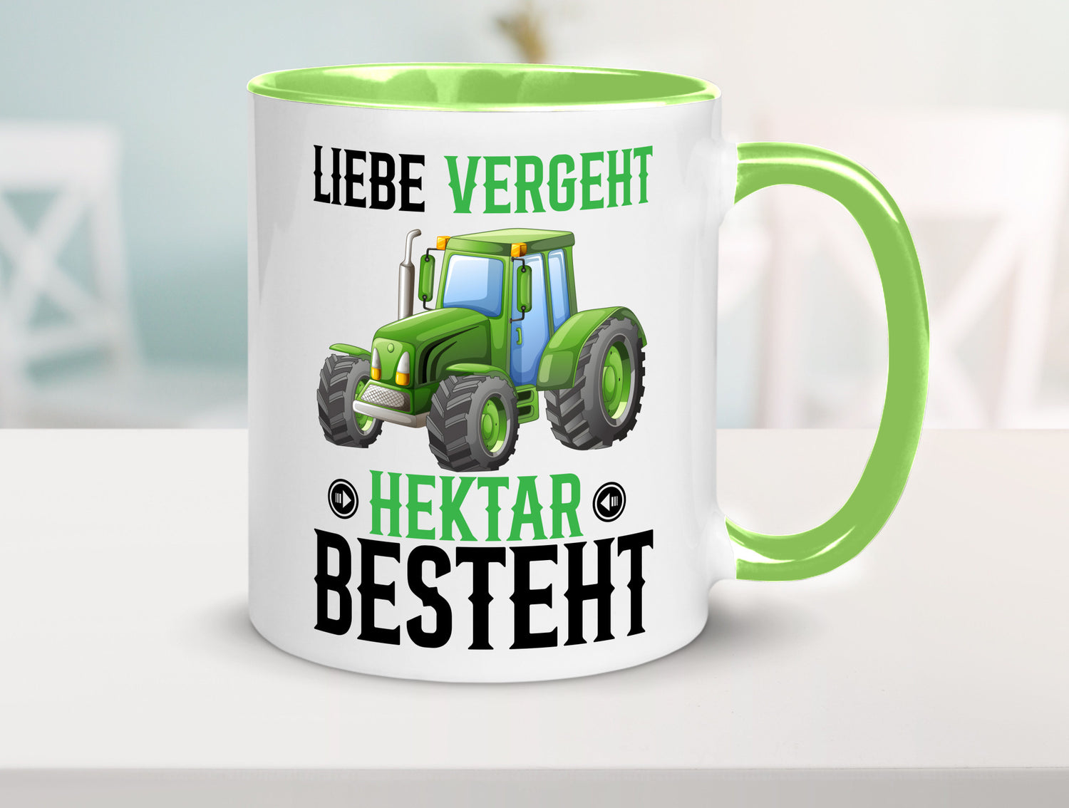 Liebe vergeht Hektar besteht | Traktor Bauer landwirt Humor Geschenkidee Tasse