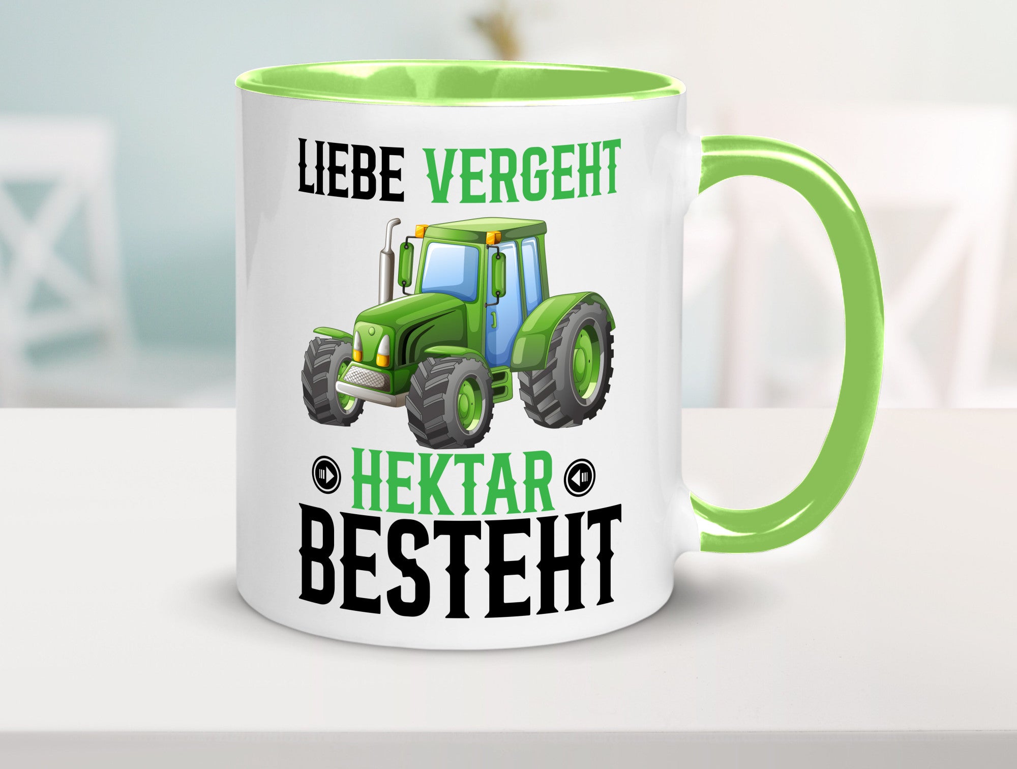 Liebe vergeht Hektar besteht | Traktor Bauer landwirt Humor Geschenkidee Tasse