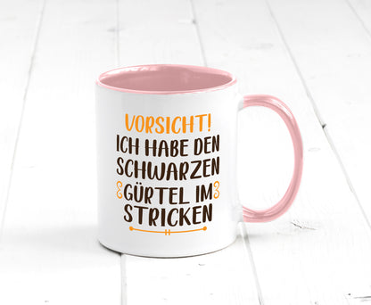 Schwarzen Gürtel im Stricken | Stricknadel lustiger Spruch Geschenk Humor