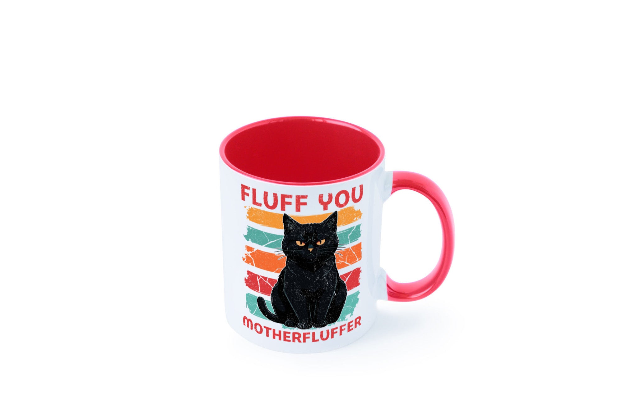Fluff you Motherfluffer | Schwarze Katze Böse Humor Tierliebhaber Geschenkidee