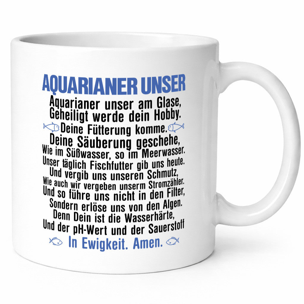 Aquarianer Unser | Aquarium Tasse Fische Gebet Witz lustig Humor Geschenkidee