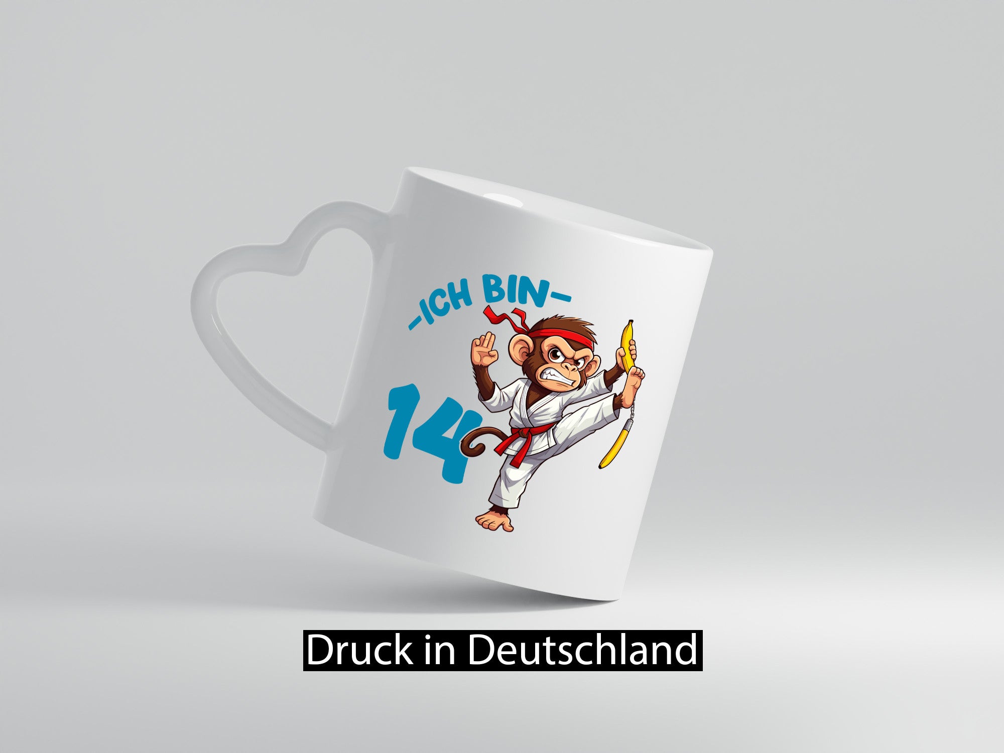 Ich bin 14 | 14. Geburtstag Karate Kampfsport Affe Humor Geschenkidee Tasse