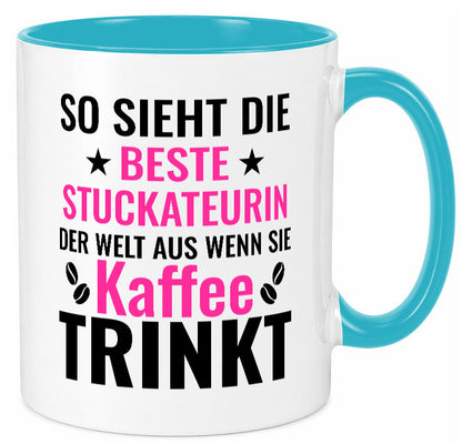 Kaffee trinkt: Stuckateurin | Innenausbau Geschenk Humor Geschenkidee lustiger