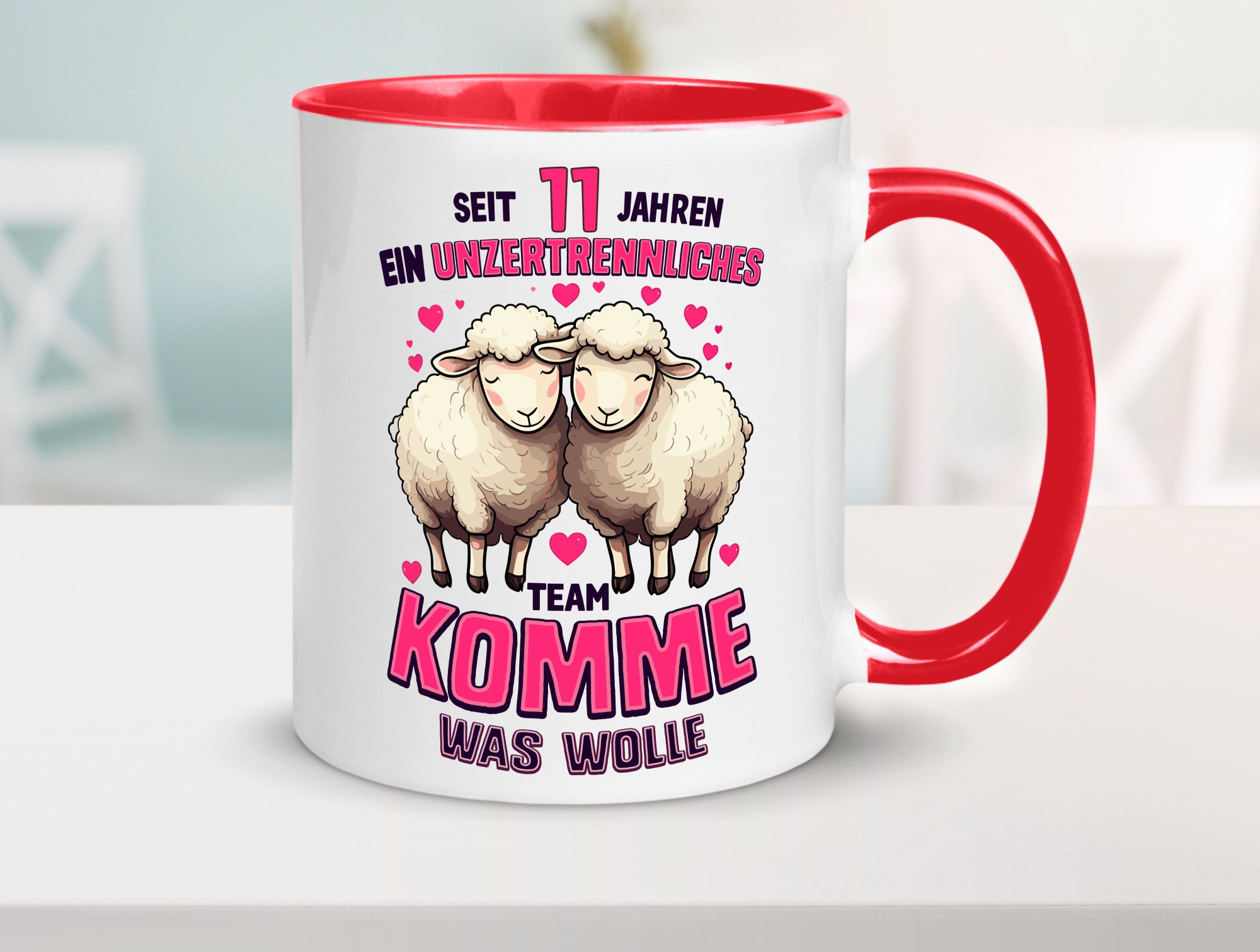 11 Jahre Verheiratet | ein Team Ehepaar v2 Humor Geschenkidee Tasse