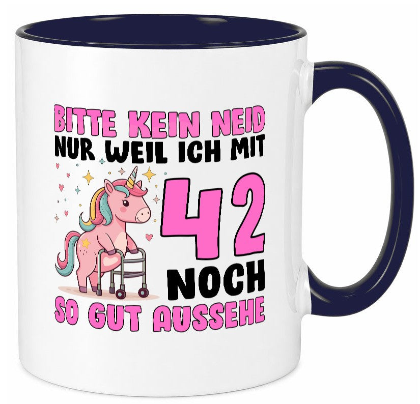42. Geburtstag | 42 Jahre Mit noch so gut aussehen lustiger Spruch Geschenk Tasse