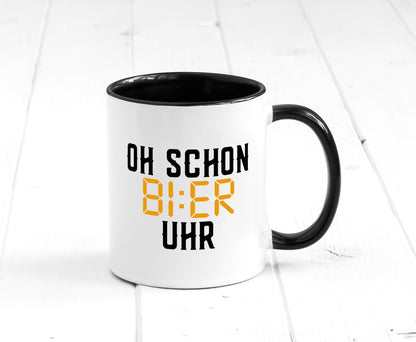 Oh schon Bier Uhr | Biertrinker Party Feiern Pils Humor Geschenkidee Tasse