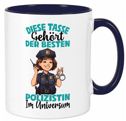 Im Universum: Polizistin | Beruf Polizei Geschenkidee Arbeit Kollegen Büro Tasse