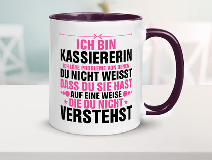 Löse Probleme: Kassiererin v2 lustiger Spruch Geschenk Humor Geschenkidee Tasse